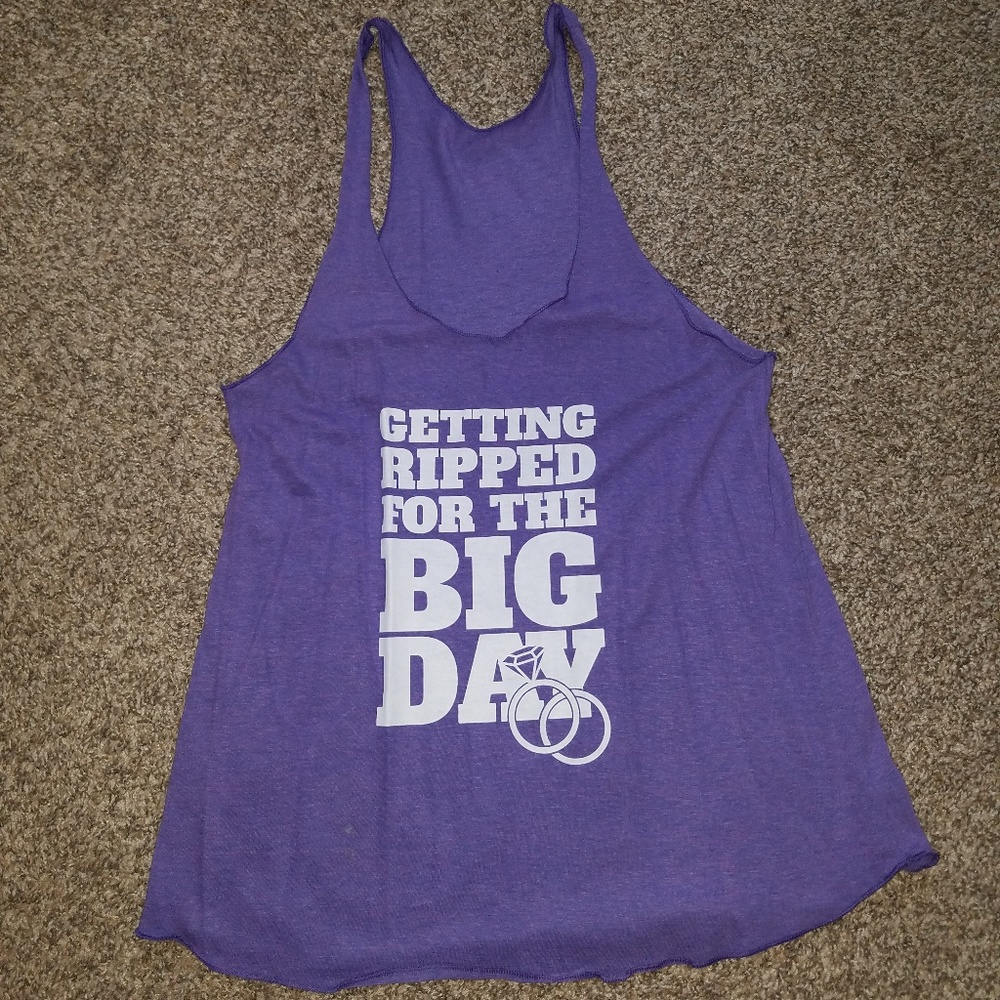 Gym racerback, purple wedding tank top